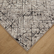 Sesia Black Gray Linear Geometric - R1006 - 3' x 8' Runner