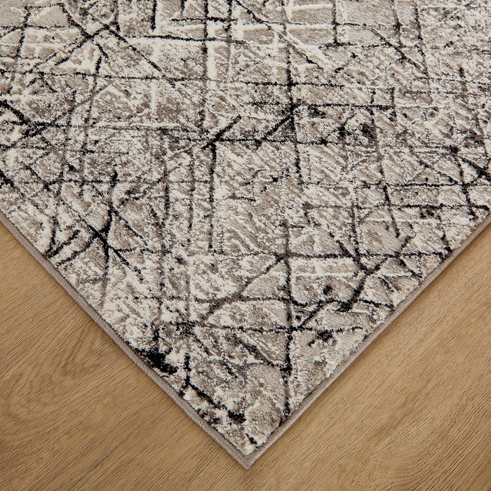 Sesia Black Gray Linear Geometric - R1006 - 3' x 8' Runner
