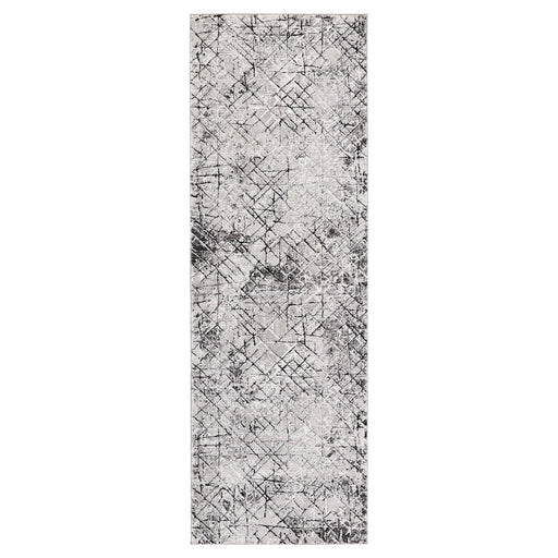 Sesia Black Gray Linear Geometric - R1006 - 3' x 8' Runner