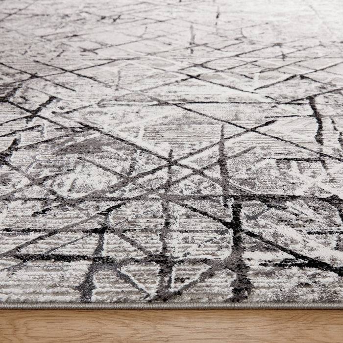 Sesia Black Gray Linear Geometric - R1006 - 8' x 11'
