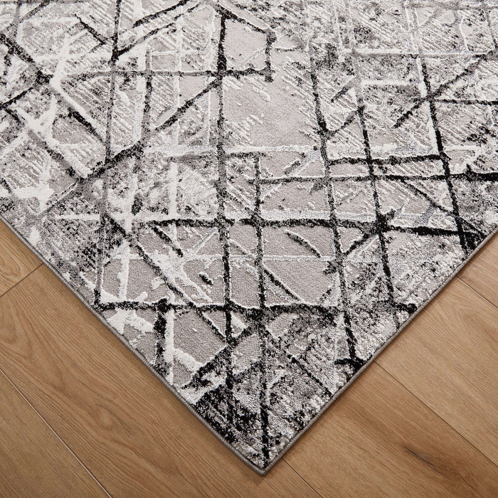 Sesia Black Gray Linear Geometric - R1006 - 5' x 8'