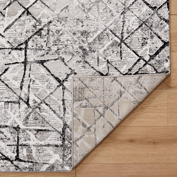 Sesia Black Gray Linear Geometric - R1006 - 8' x 11'
