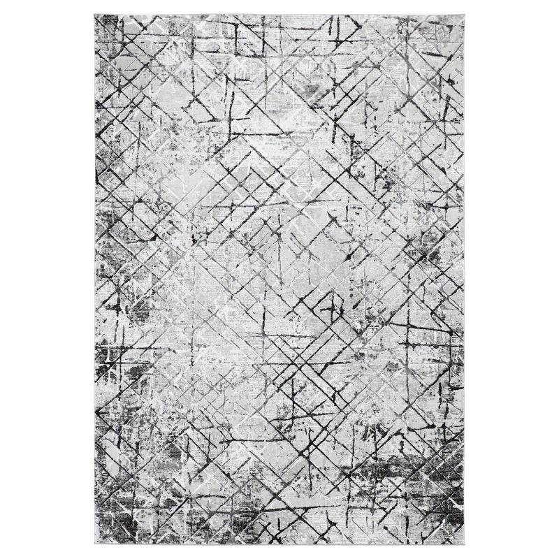 Sesia Black Gray Linear Geometric - R1006 - 5' x 8'