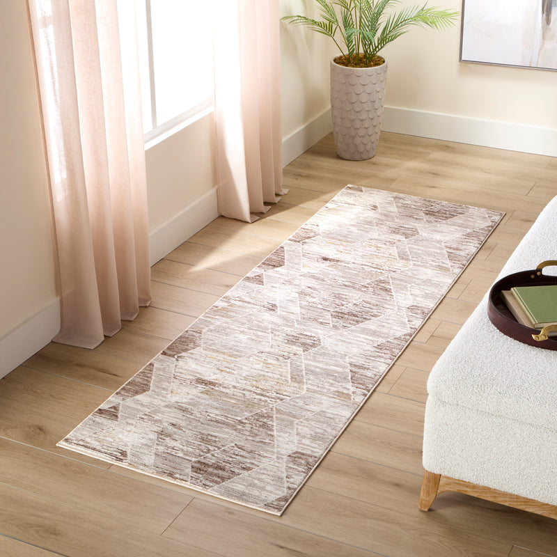 Baltea Brown Geometric - R1007 - 3' x 8' Runner