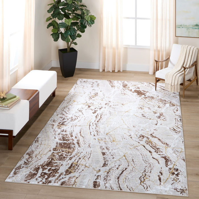 Baltea Brown Marble Striations - R1010 - 5' x 8'