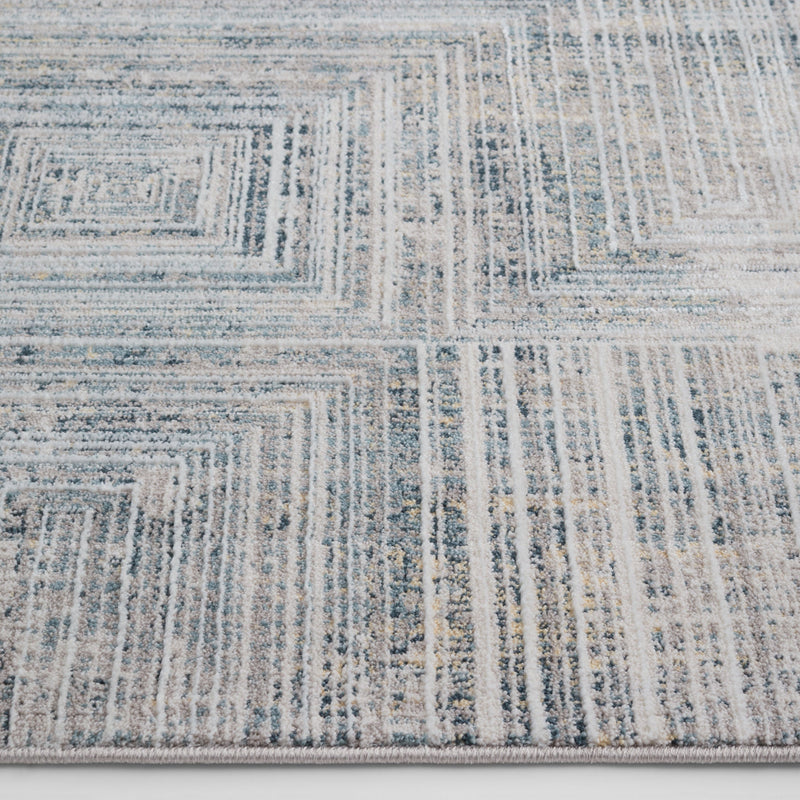 Metro Stone Navy Linear Geometric - R1014 - 5' x 8'