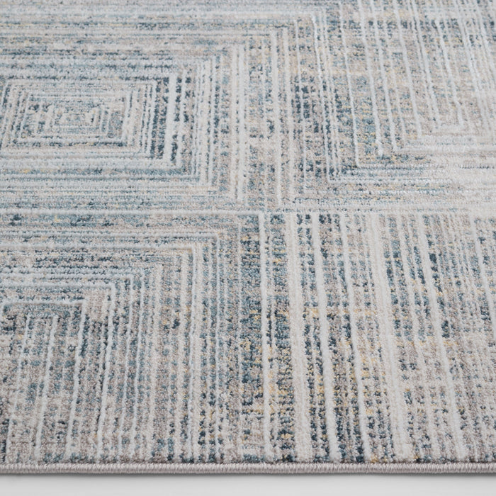 Metro Stone Navy Linear Geometric - R1014 - 6' x 9'
