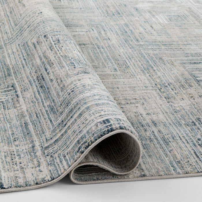 Metro Stone Navy Linear Geometric - R1014 - 2' x 8'