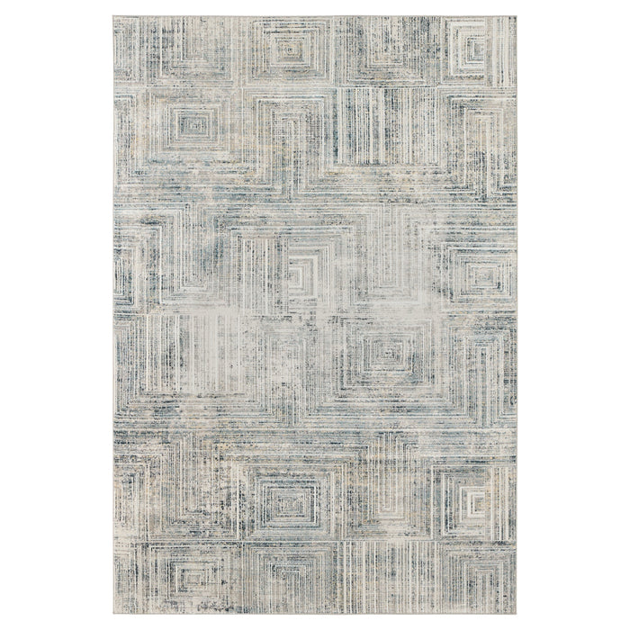 Metro Stone Navy Linear Geometric - R1014 - 8' x 11'