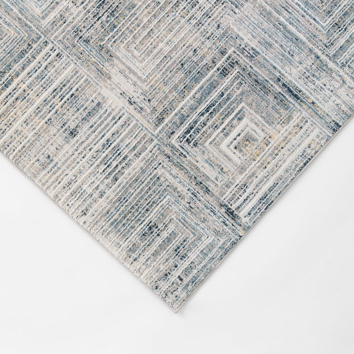 Metro Stone Navy Linear Geometric - R1014 - 6' x 9'