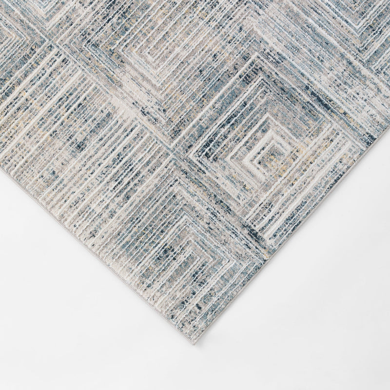 Metro Stone Navy Linear Geometric - R1014 - 5' x 8'