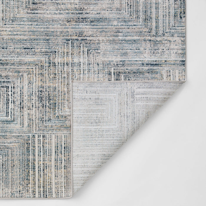 Metro Stone Navy Linear Geometric - R1014 - 6' x 9'
