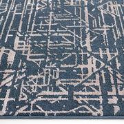 Metro Indigo Stone Abstract Linear - R1015 - 5' x 8'