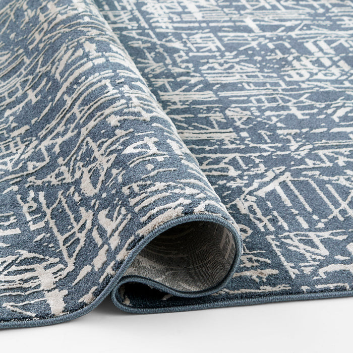 Metro Indigo Stone Abstract Linear - R1015 - 10' x 13'