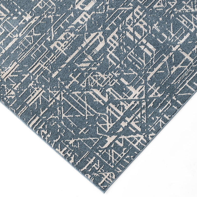 Metro Indigo Stone Abstract Linear - R1015 - 5' x 8'