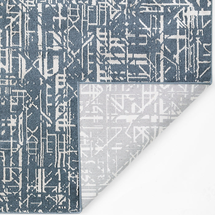 Metro Indigo Stone Abstract Linear - R1015 - 5' x 8'