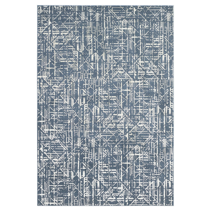 Metro Indigo Stone Abstract Linear - R1015 - 5' x 8'