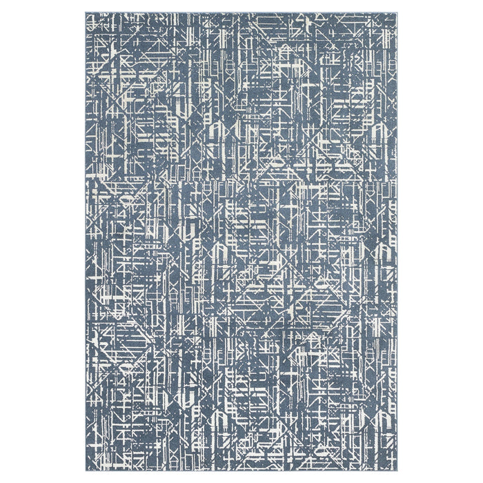 Metro Indigo Stone Abstract Linear - R1015 - 6' x 9'