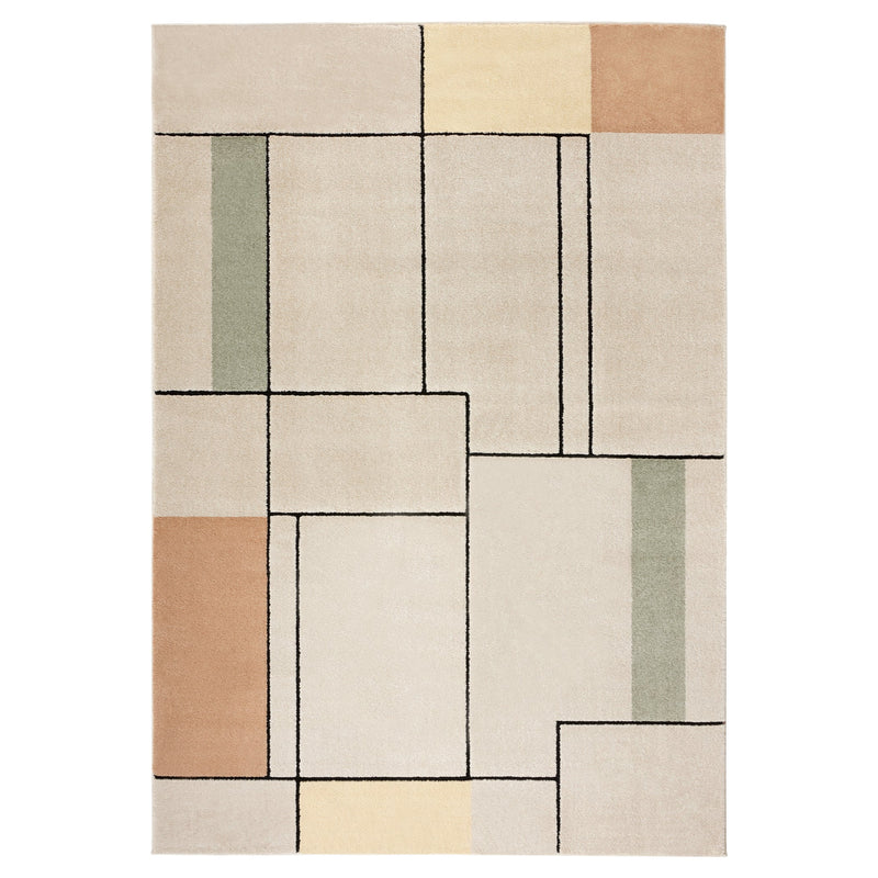 Arc Cream Multi Linear Geometric - R3003 - 6' x 9'