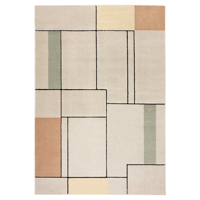 Arc Cream Multi Linear Geometric - R3003 - 2' x 3'