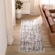 Adara Gray Blue Painterly - T2001 - 3' x 8' Runner