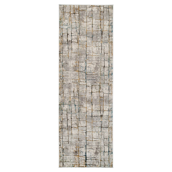Adara Gray Blue Painterly - T2001 - 3' x 8' Runner