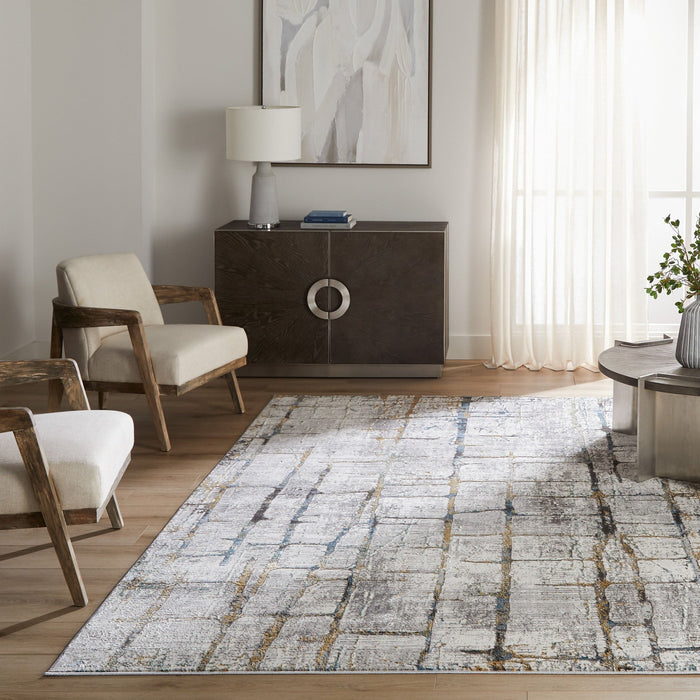 Adara Gray Blue Painterly - T2001 - 7' x 9'