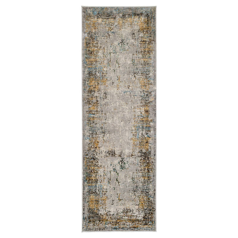 Adara Gray Blue Painterly - T2007 - 3' x 8' Runner