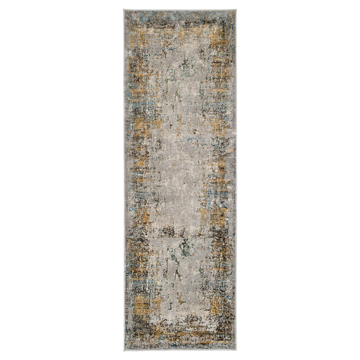 Adara Gray Blue Painterly - T2007 - 3' x 8' Runner