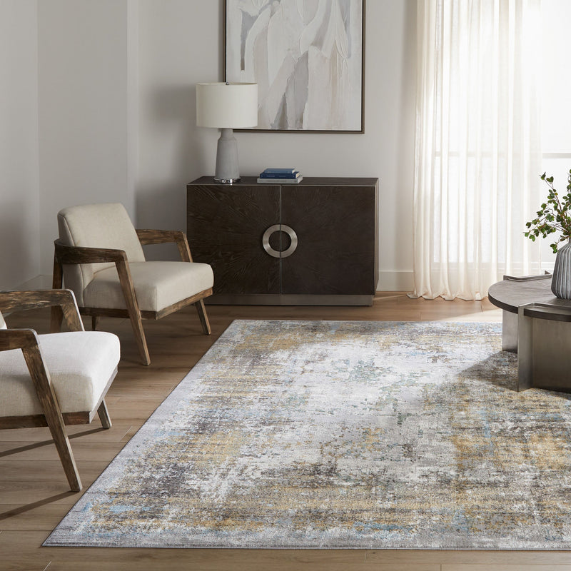 Adara Gray Blue Painterly - T2007 - 7' x 9'