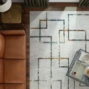 Adara Gray Blue Geometric - T2008 - 7' x 9'