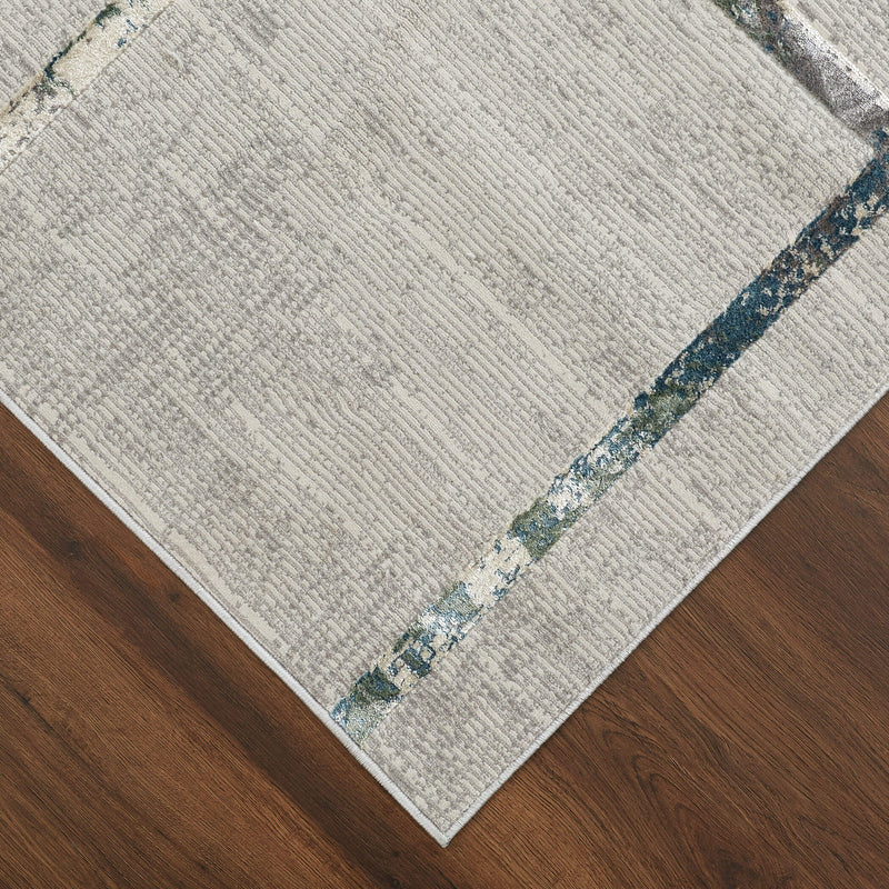 Adara Gray Blue Geometric - T2008 - 7' x 9'