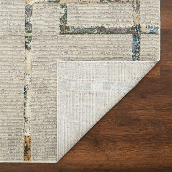 Adara Gray Blue Geometric - T2008 - 5' x 8'