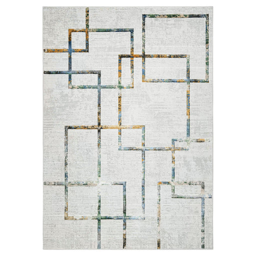 Adara Gray Blue Geometric - T2008 - 2' x 3'