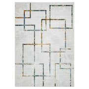 Adara Gray Blue Geometric - T2008 - 7' x 9'