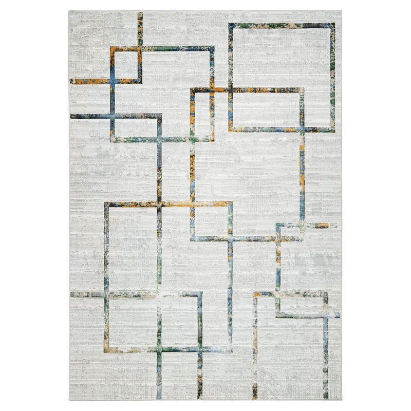 Adara Gray Blue Geometric - T2008 - 7' x 9'