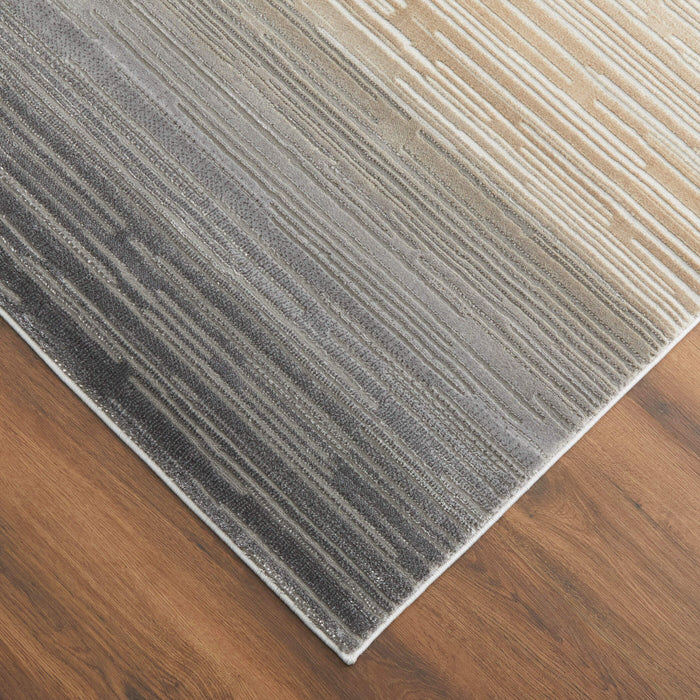 Eclectic Luxe Gray Orange Hombre - T2014 - 7' x 9'