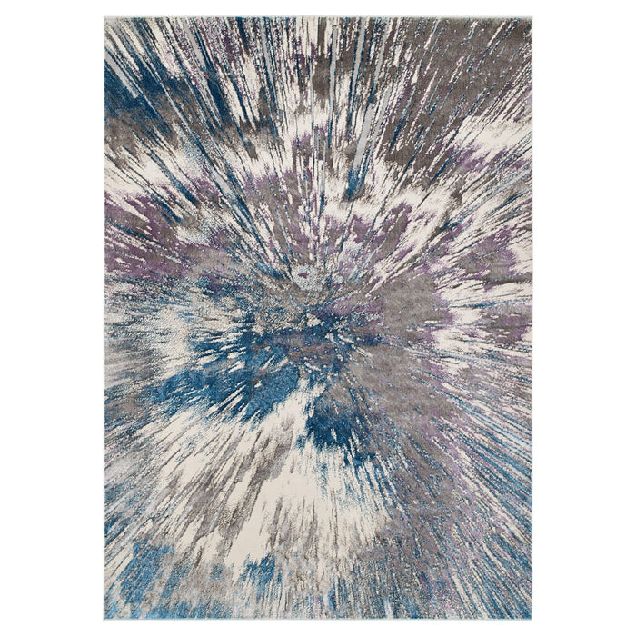 Darica Blue Purple Splatter Paint - T2021 - 5' x 8'