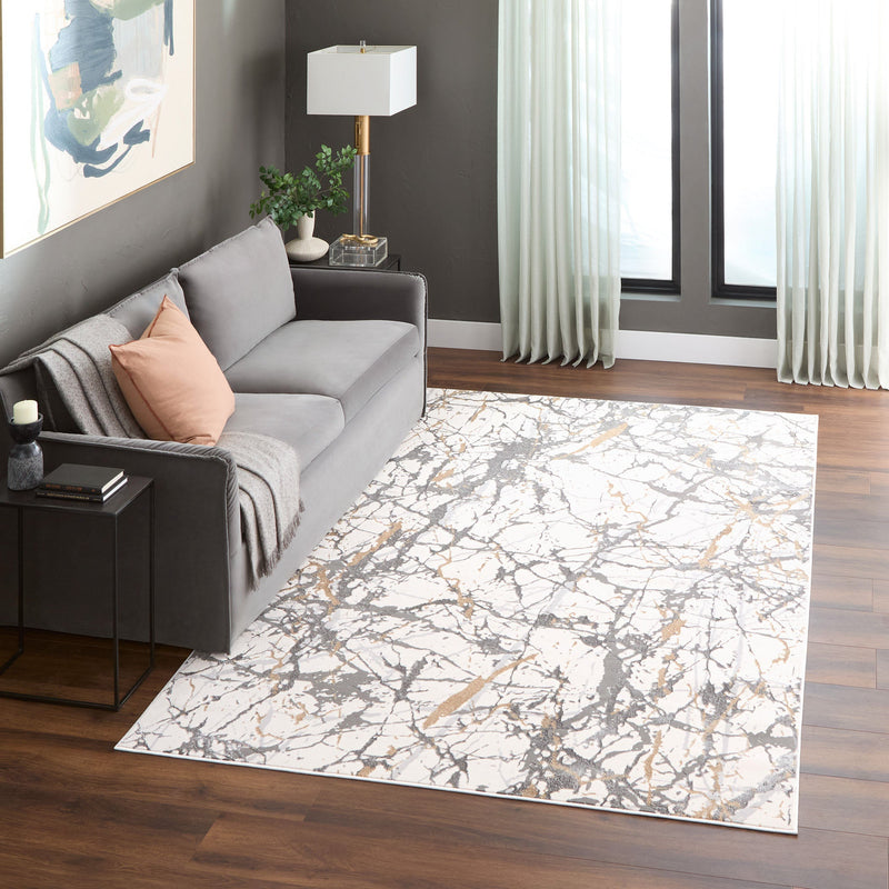 Fatima Gray Splatter Paint - T2028 - 5' x 8'