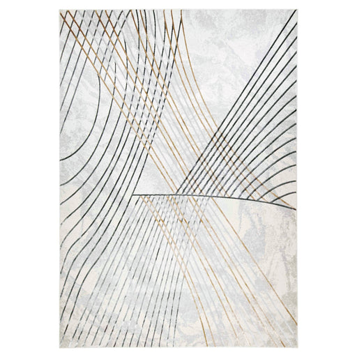 Fatima Gray Black Linear Geometric - T2031 - 5' x 8'