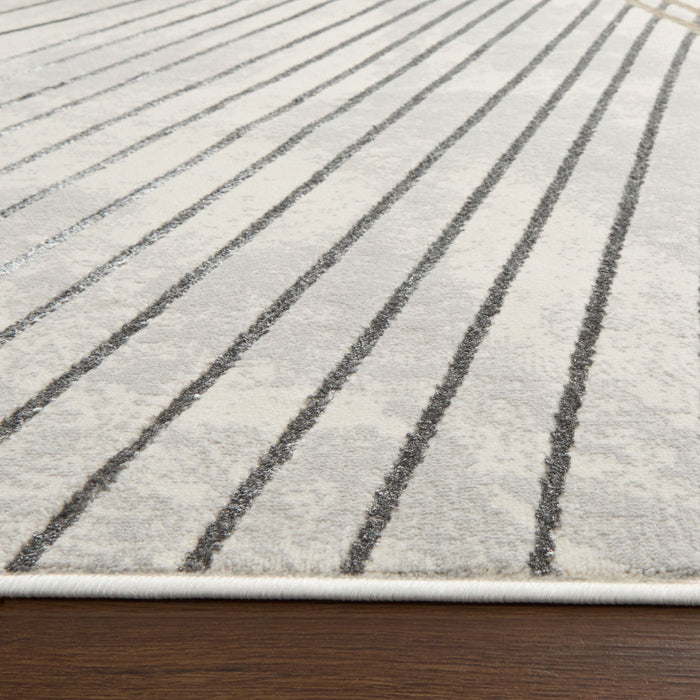 Fatima Gray Black Linear Geometric - T2031 - 5' x 8'