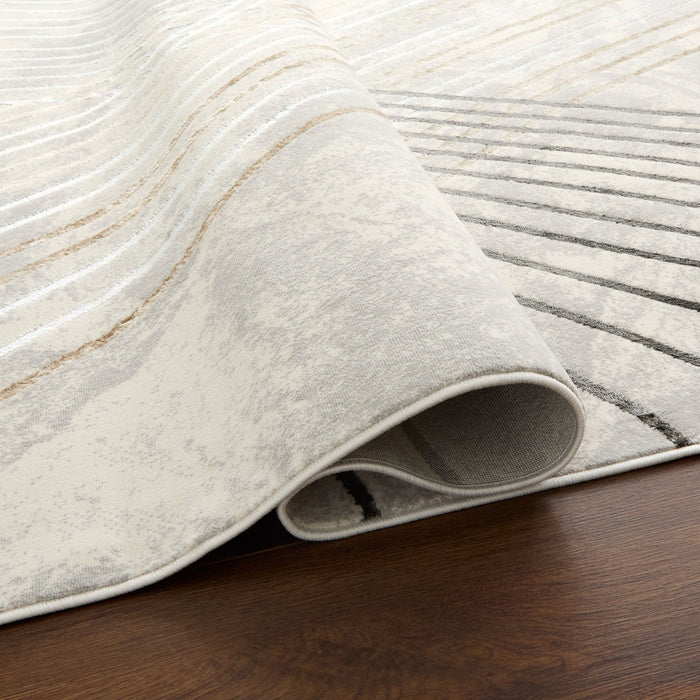 Fatima Gray Black Linear Geometric - T2031 - 10' x 13'