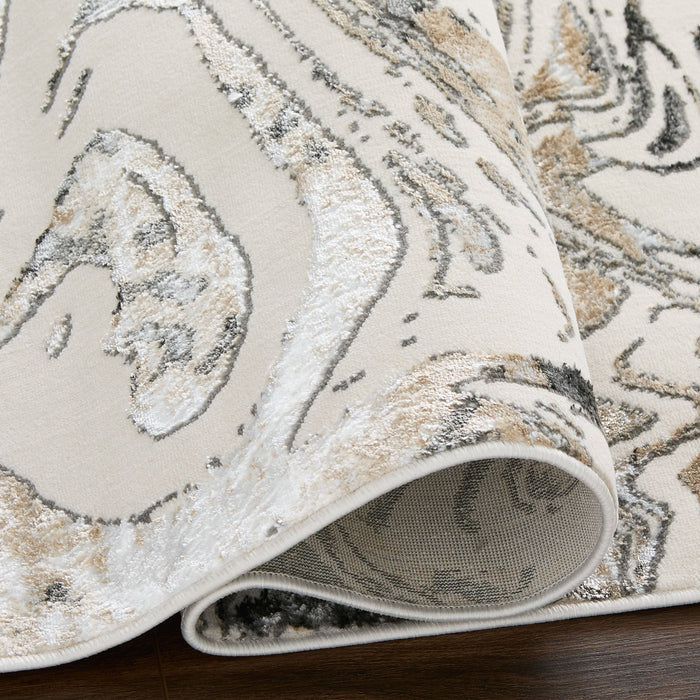 Fatima Black Beige Marbled - T2032 - 7' x 9'