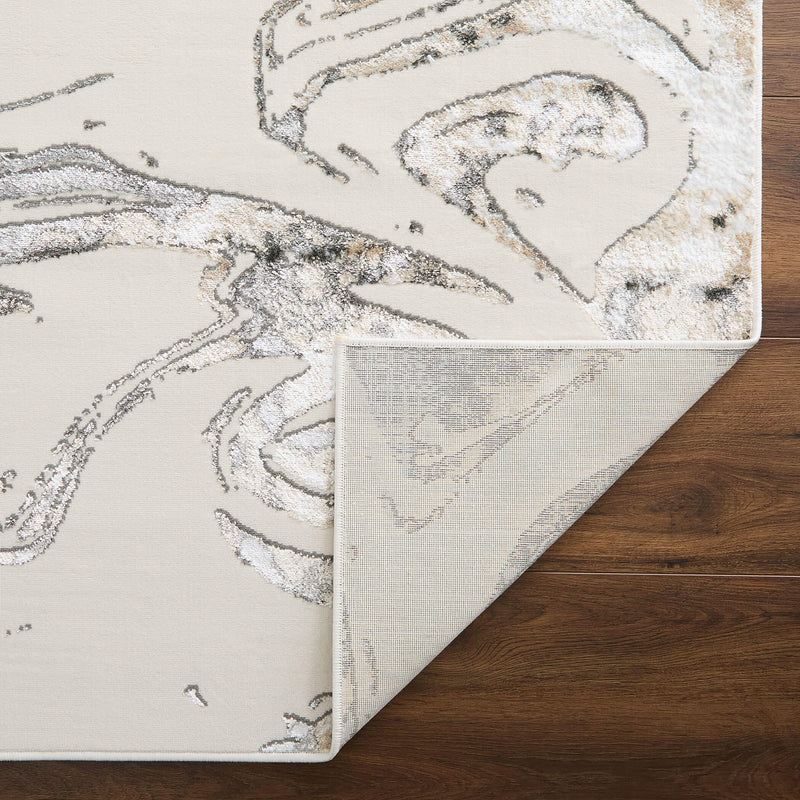 Fatima Black Beige Marbled - T2032 - 5' x 8'