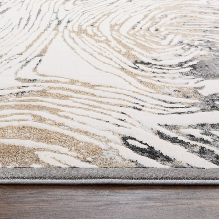 Fatima Black Beige Linear Swirl - T2033 - 10' x 13'