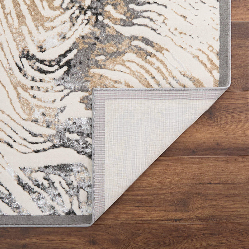 Fatima Black Beige Linear Swirl - T2033 - 5' x 8'