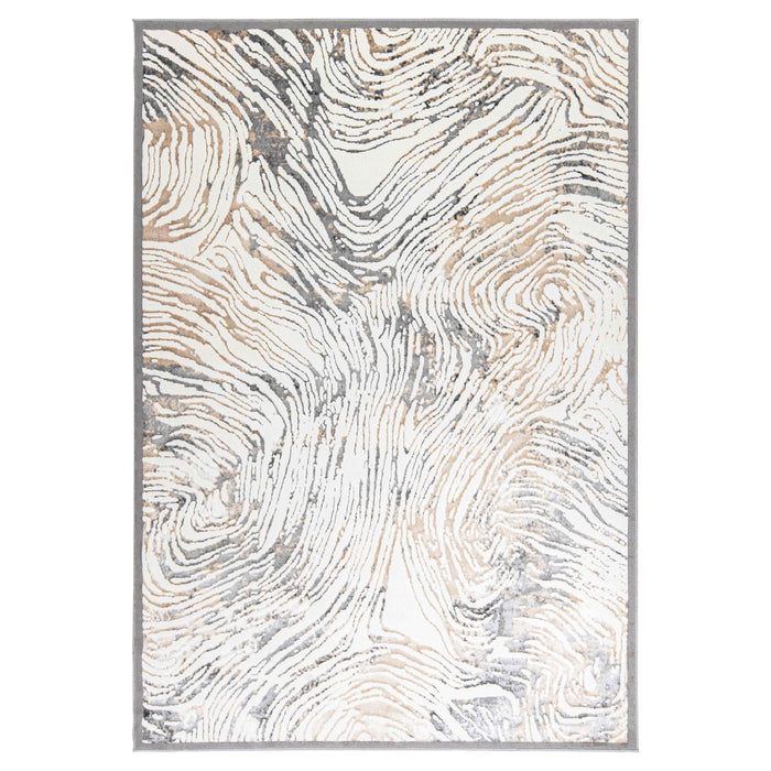 Fatima Black Beige Linear Swirl - T2033 - 7' x 9'