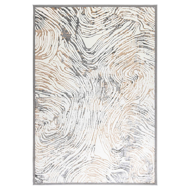Fatima Black Beige Linear Swirl - T2033 - 5' x 8'