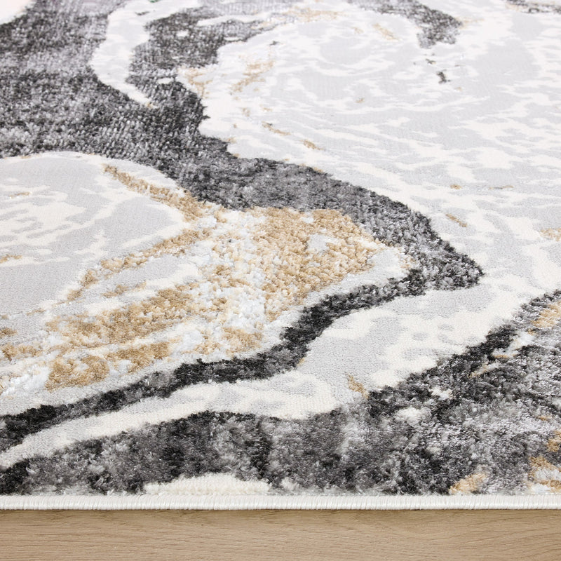Fatima Gray Black Marbled - T2034 - 5' x 8'