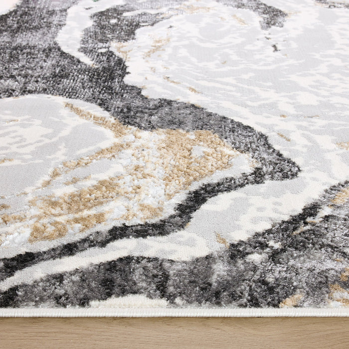 Fatima Gray Black Marbled - T2034 - 7' x 9'